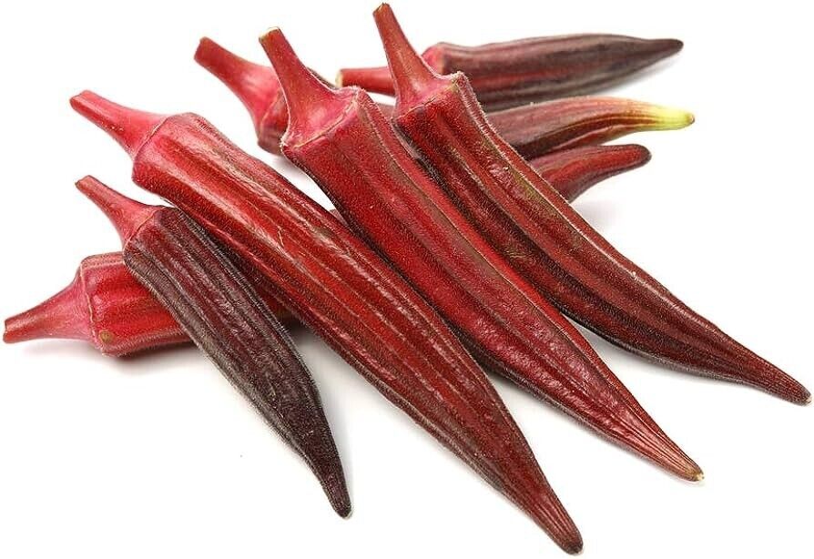 100 Red okra Seeds, Okra Red Burgundy Seeds, Non-GMO Seeds